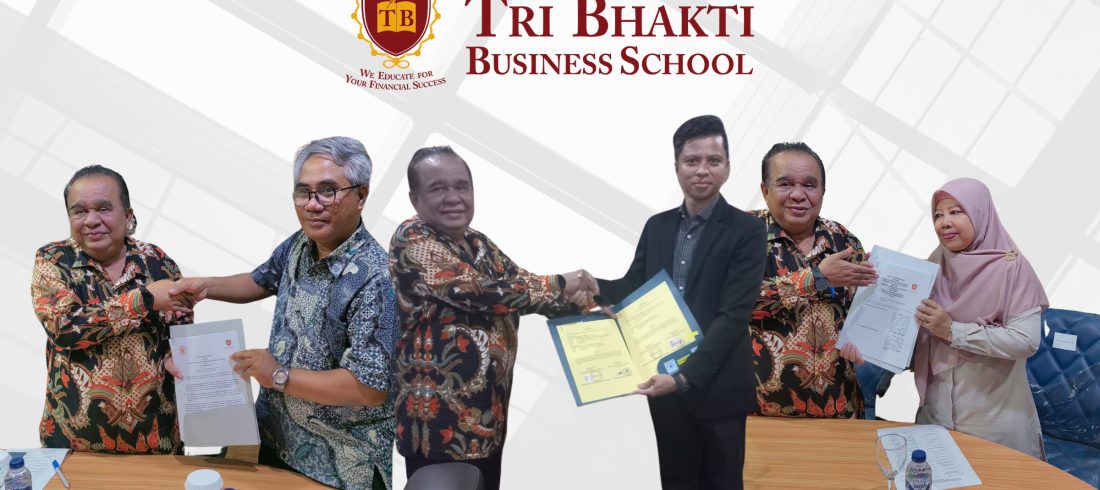 Penadatanganan Tri Bhakti Business School dengan 3 kampus yaitu Universitas Pelita Bangsa Cikarang, Institute Kesatuan Bogor, dan Universitas Jenderal Achmad Yani
