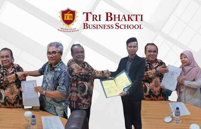 Penadatanganan Tri Bhakti Business School dengan 3 kampus yaitu Universitas Pelita Bangsa Cikarang, Institute Kesatuan Bogor, dan Universitas Jenderal Achmad Yani