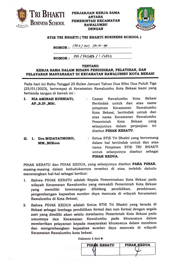 Tri Bhakti Business School Bekerjasama Dengan Kecamatan Rawalumbu