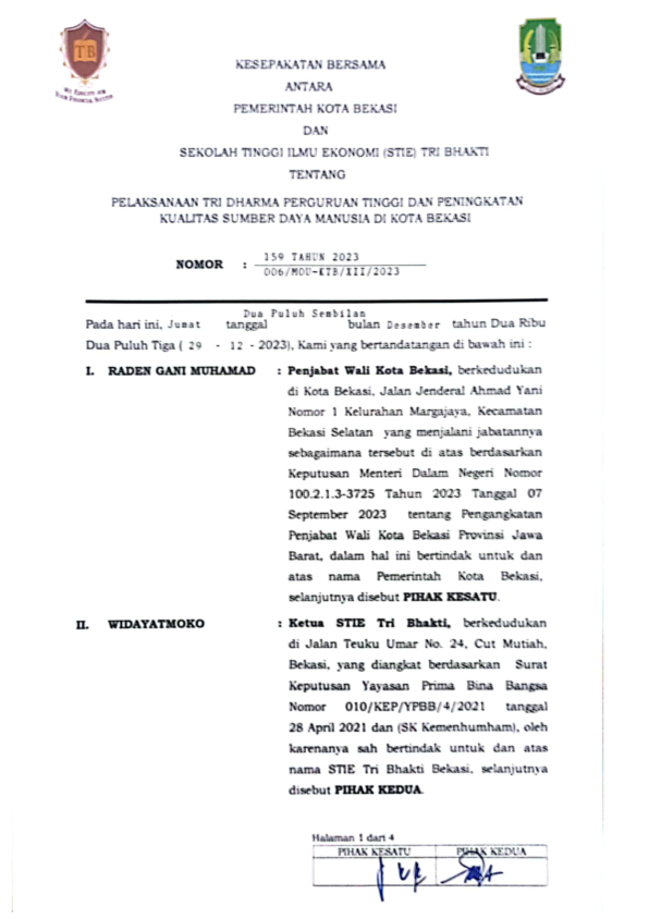 Tri Bhakti Business School Bekerjasama Dengan Pemerintah Kota Bekasi