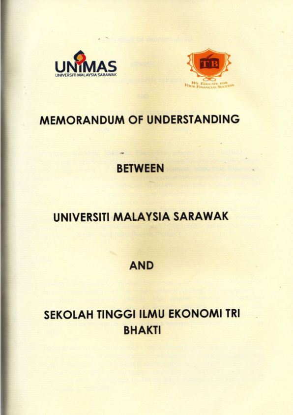 Tri Bhakti Business School Bekerjasama Dengan Universiti Malaysia Sarawak