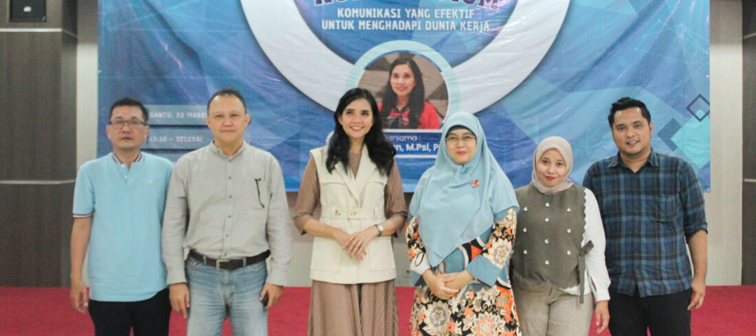 Foto bersama Felisitas Kaban, M.Psi., Psikolog, Dr. Eddy Setyanto, S.Sos., M.Si., Ir. Prillia Haliawan, MM., CQAP, Dr. Sofia Maulida, SE., MM. Lembah Dewi Andini., S.E., M.Ak., Ak., CA., Frengki Panangian, S.Kom., MM.