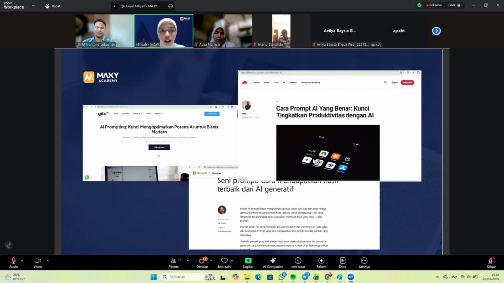 Maxy Academy, Pelatihan dan Sertifikasi Applied AI Untuk Mahasiswa Tri Bhakti Business School